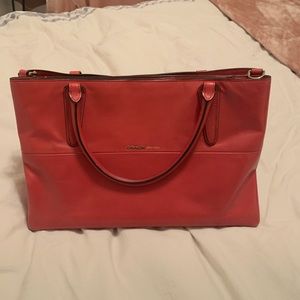 Red Structured Coach Purse
